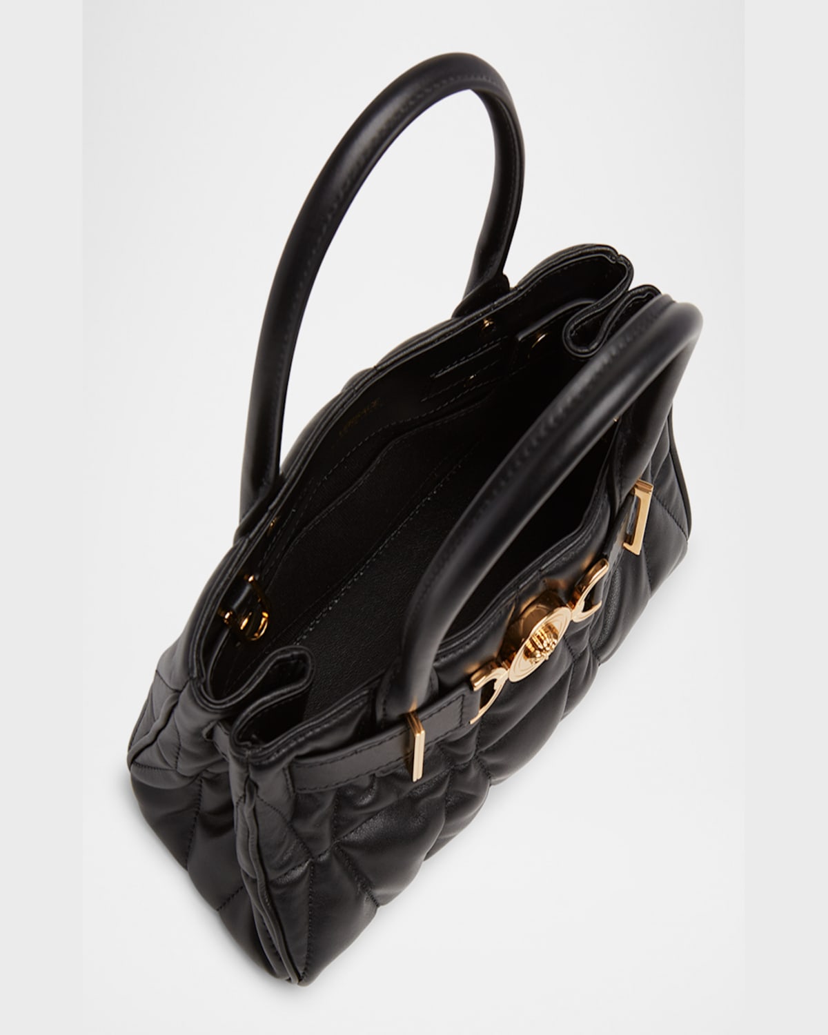 Versace Medusa 95 Small Quilted Leather Shoulder Bag In Black