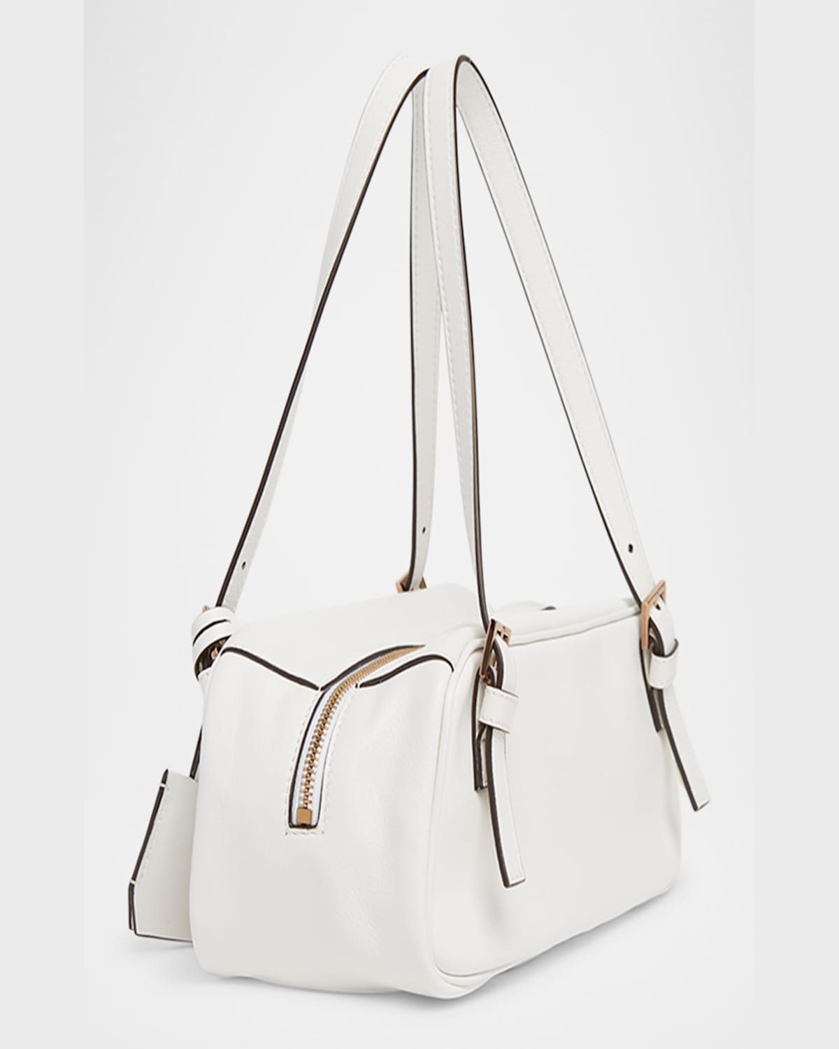 Versace Tag Bowling Shoulder Bag In Black- Gold