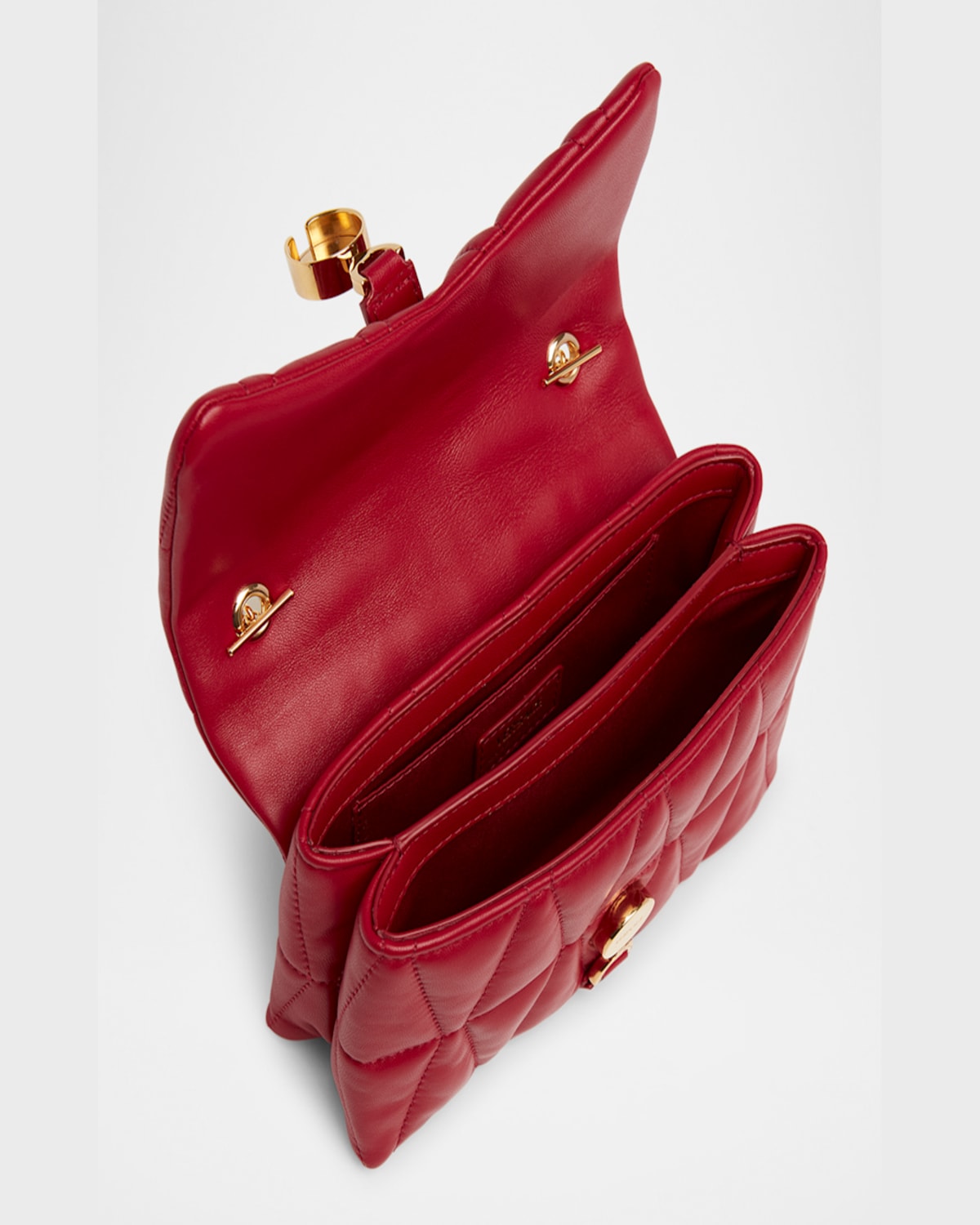 Versace Medusa 95 Mini Quilted Leather Shoulder Bag In Lipstick Red