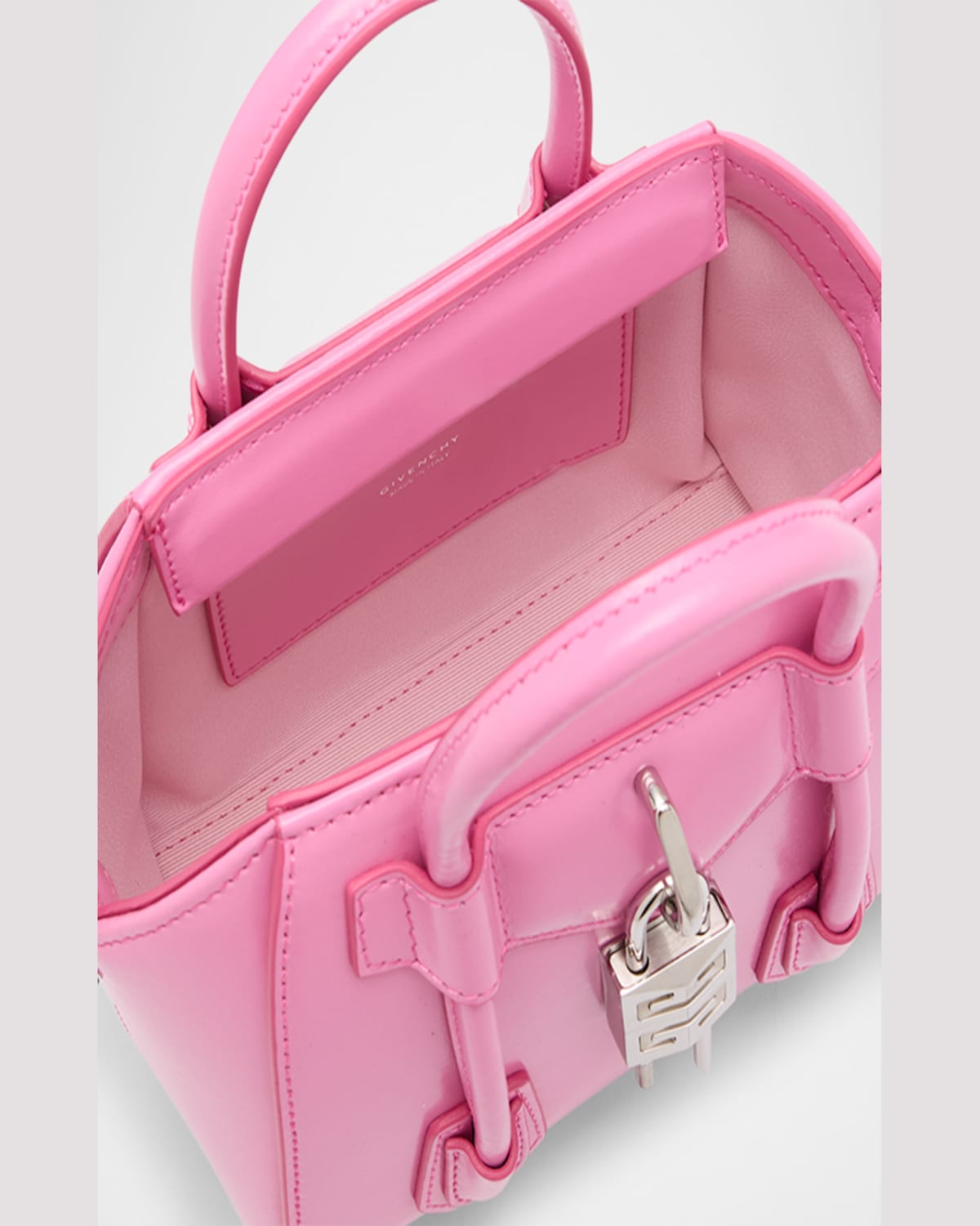 Givenchy Antigona Lock Toy Top-handle Bag In Leather In Ivory
