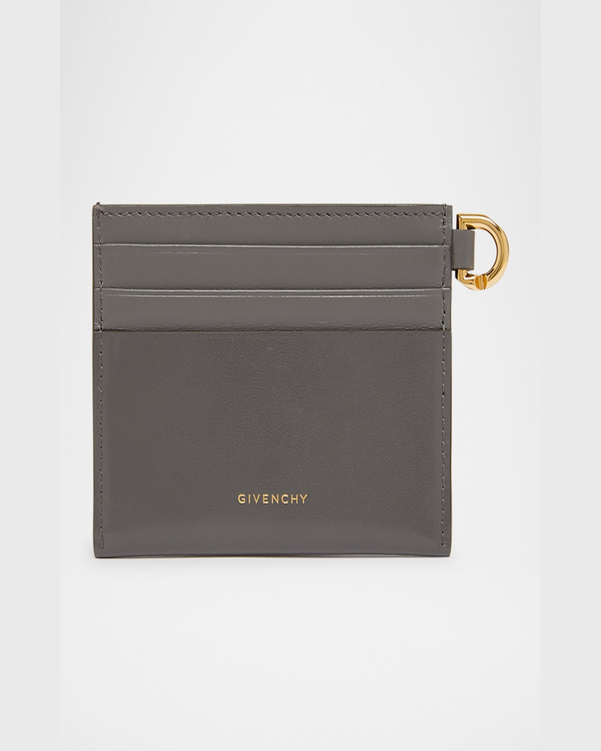 Givenchy 4g Liquid Card Holder In Leather In Charcoal