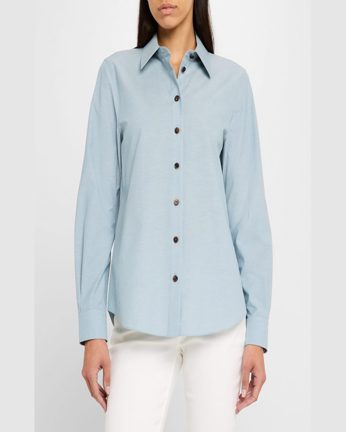 Shop Lafayette 148 Button-down Cotton Shirt