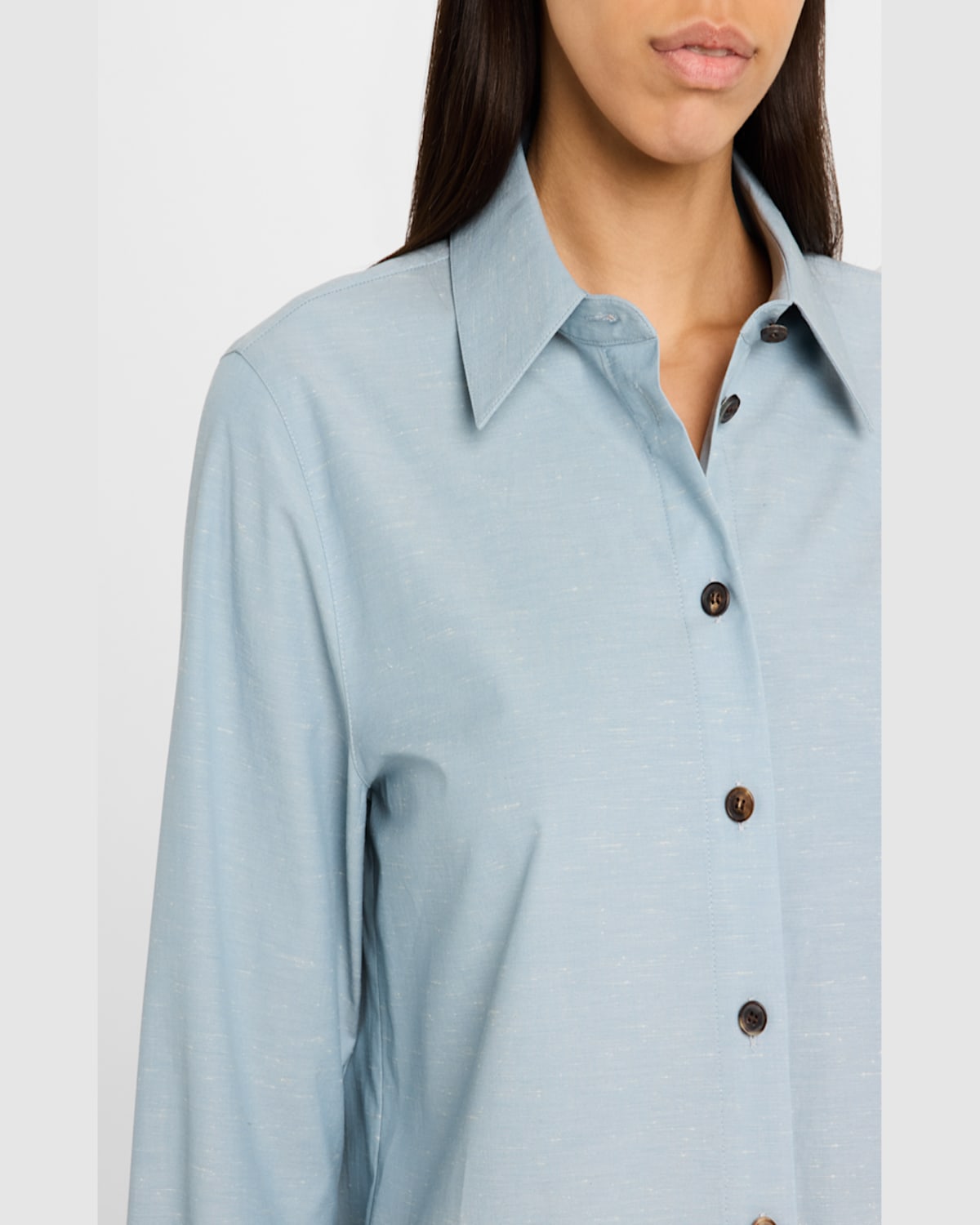 LAFAYETTE 148 BUTTON-DOWN COTTON SHIRT 