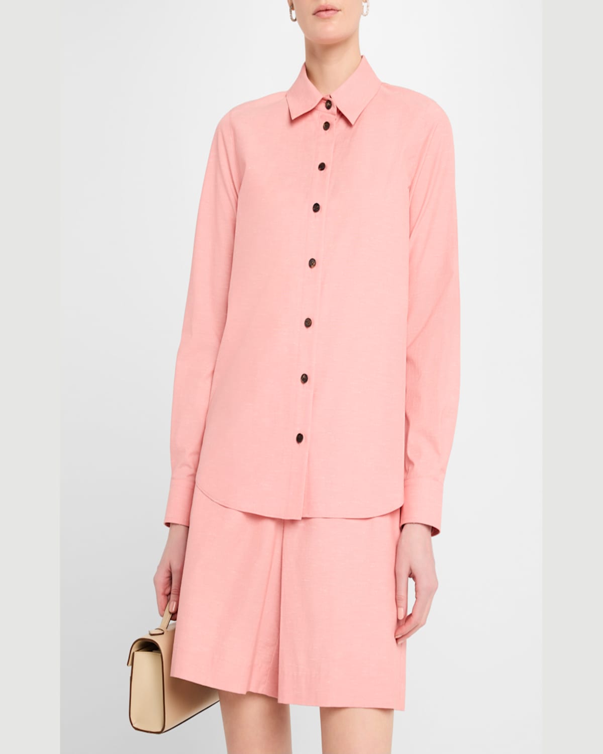 LAFAYETTE 148 BUTTON-DOWN COTTON SHIRT 