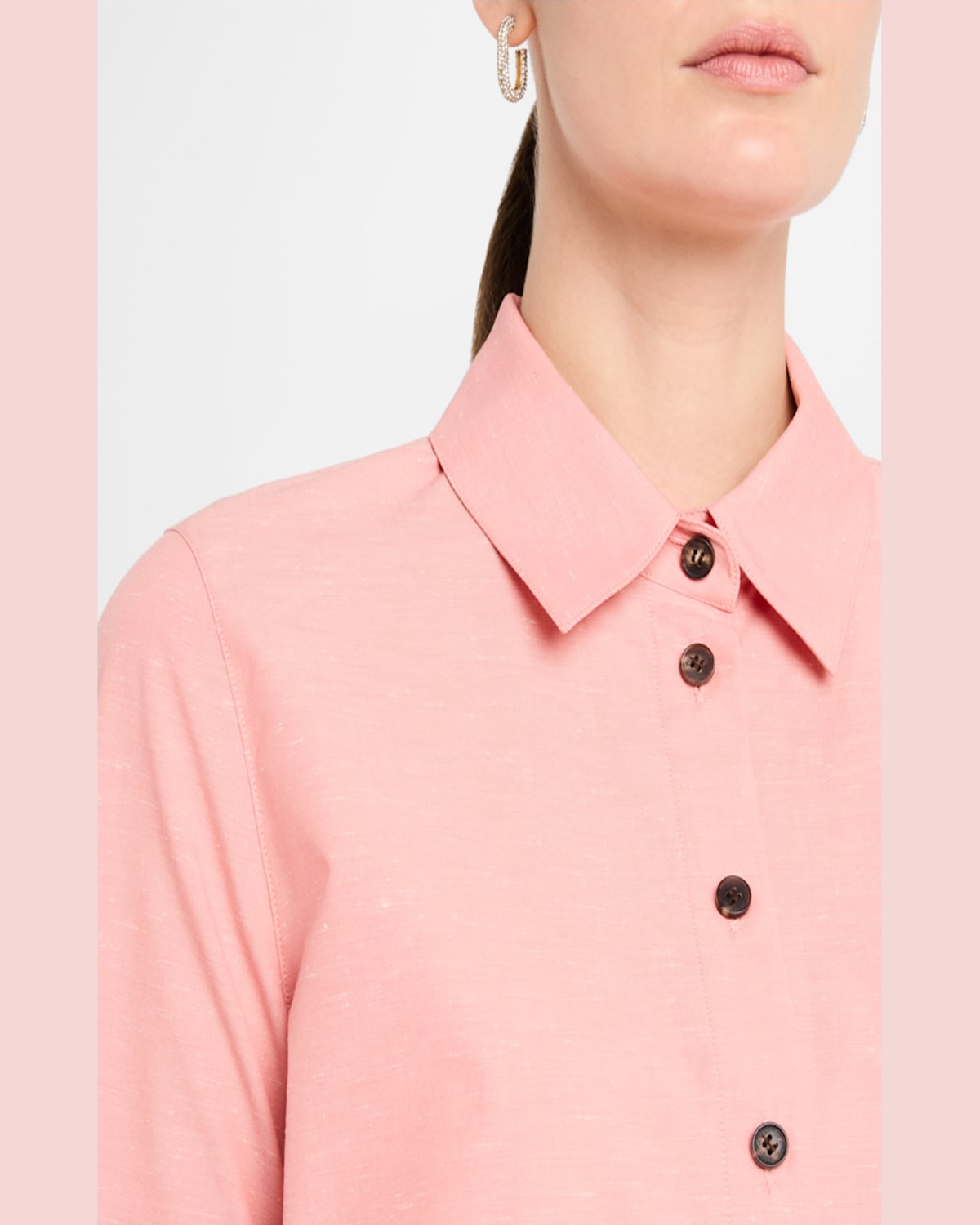 LAFAYETTE 148 BUTTON-DOWN COTTON SHIRT 