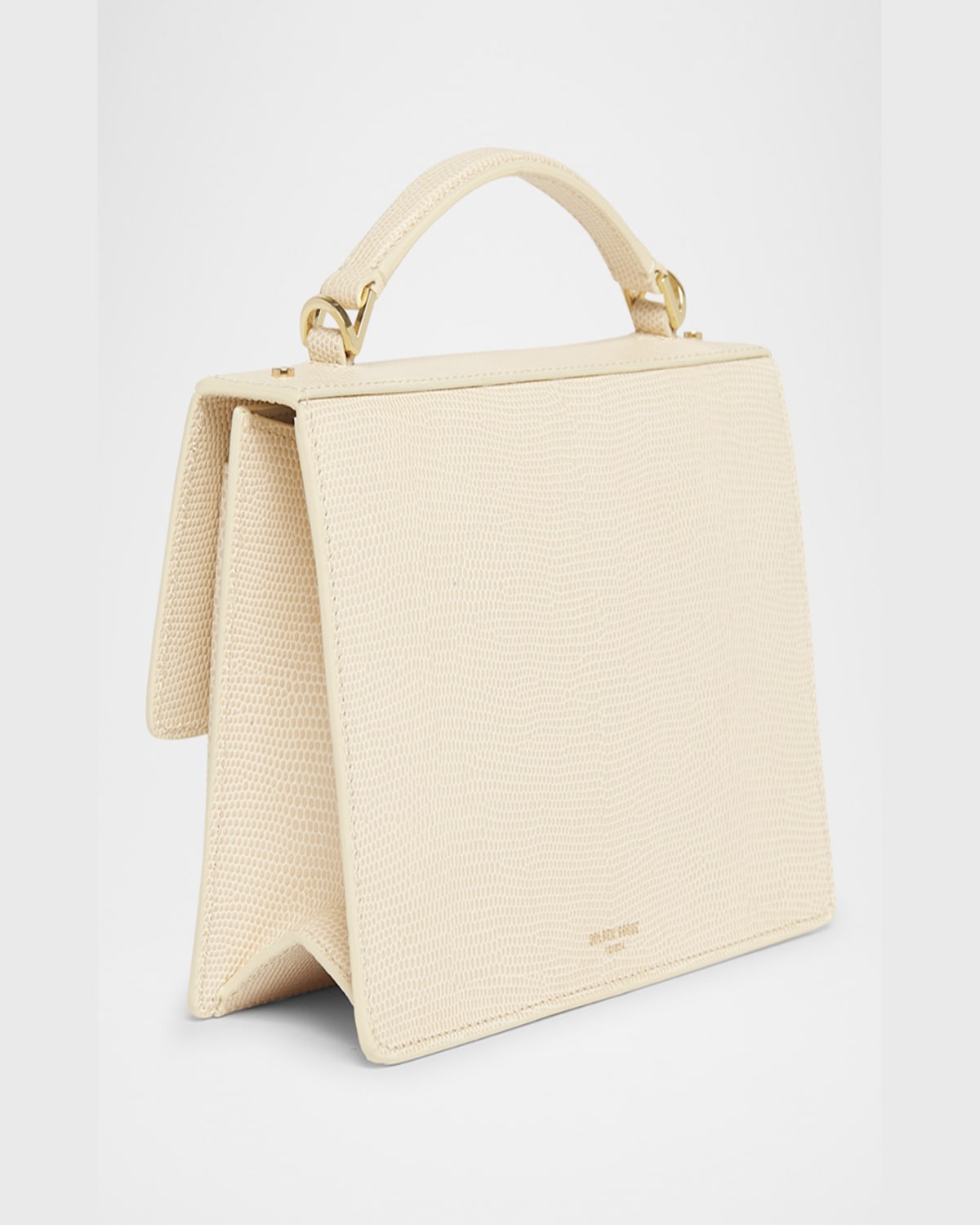 Golden Goose Venezia Lizard-embossed Leather Crossbody Bag In Vanilla