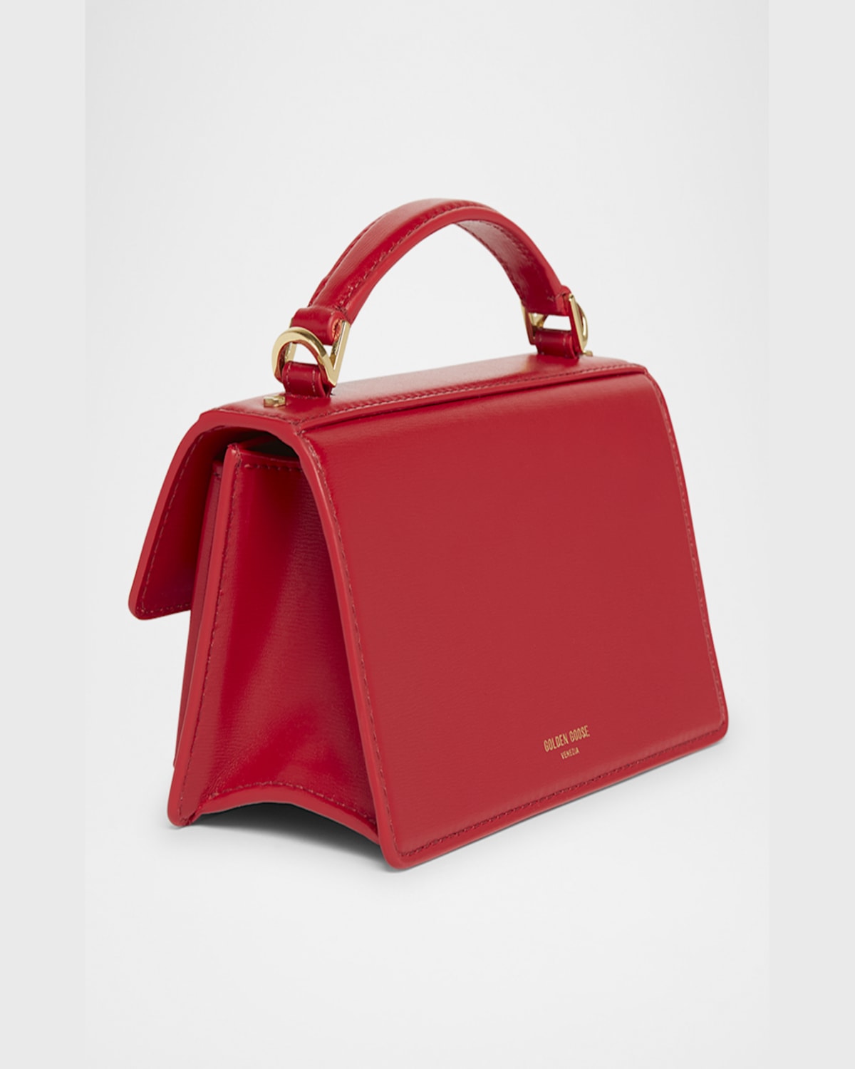 Golden Goose Venezia Small Palmellato Leather Crossbody Bag In Lipstick Red