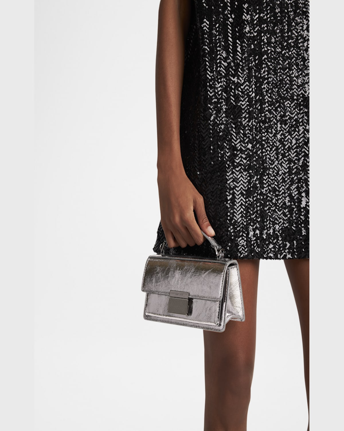 Golden Goose Venezia Small Metallic Leather Crossbody Bag In Rutenio Metal