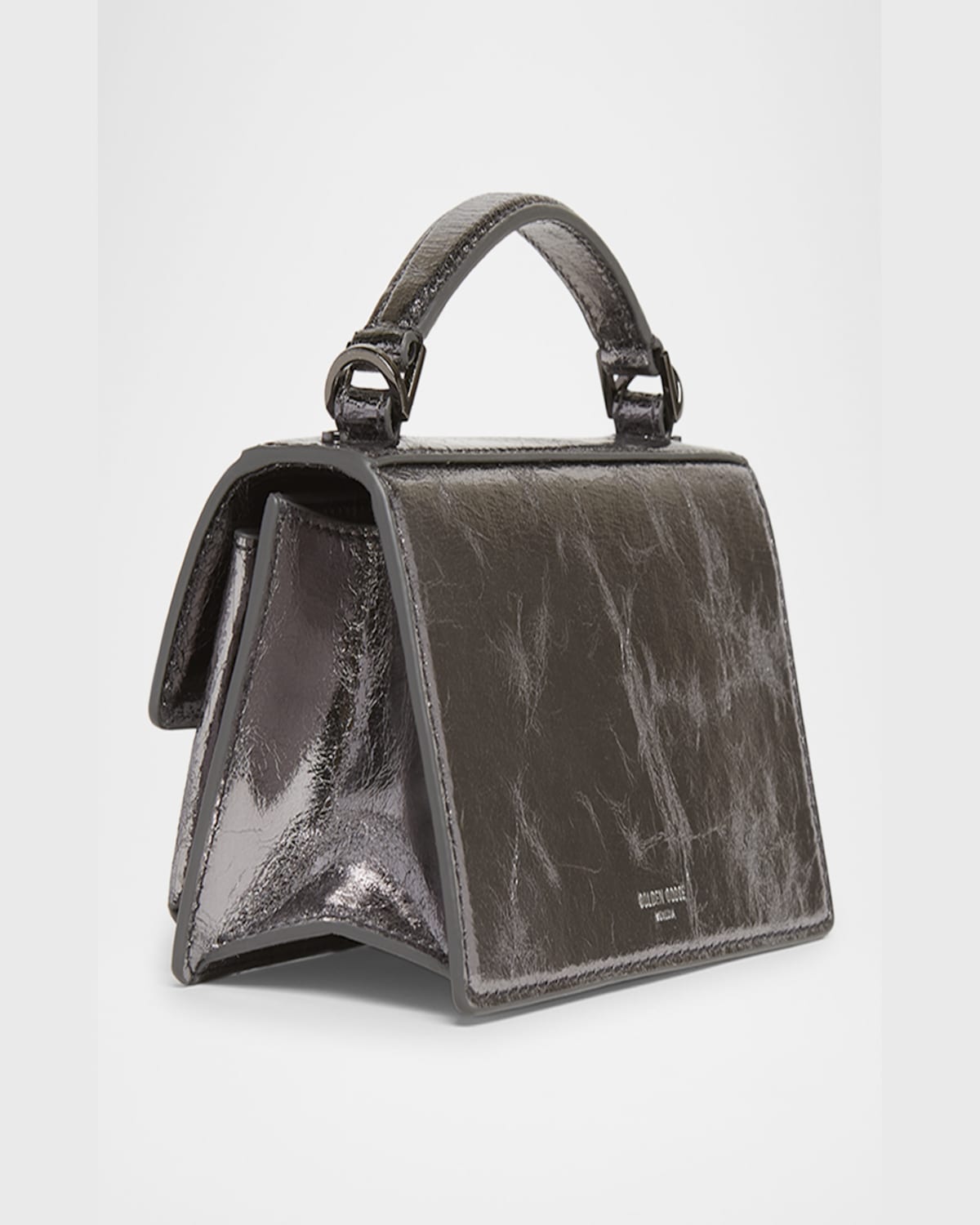 Golden Goose Venezia Small Metallic Leather Crossbody Bag In Rutenio Metal