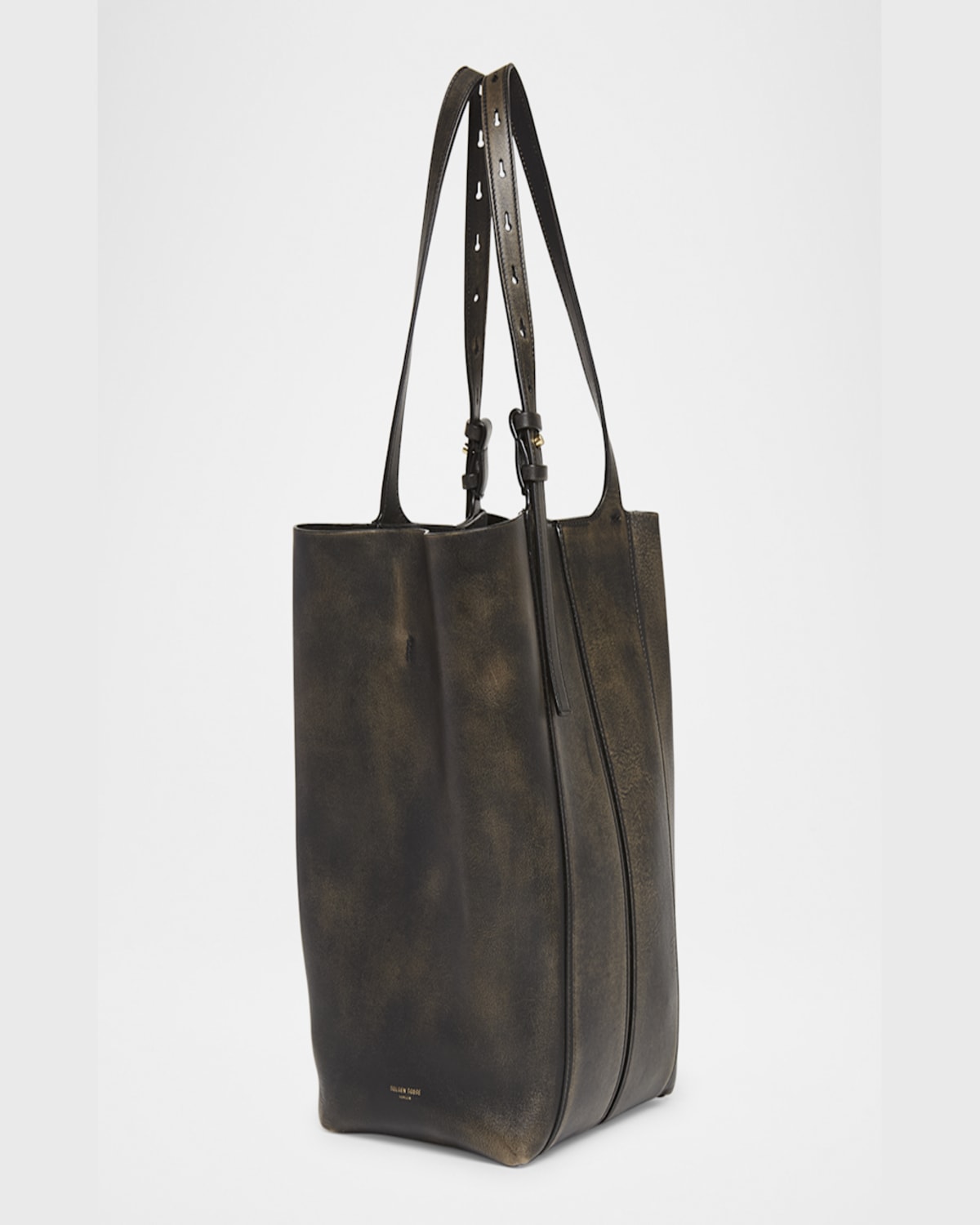 Golden Goose 24/7 North-south Distressed Leather Shoulder Bag In Black