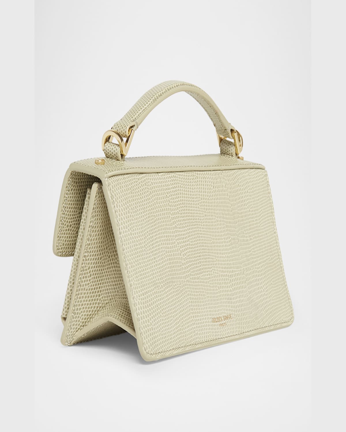 Golden Goose Venezia Small Lizard-embossed Leather Crossbody Bag In Mineral Grey