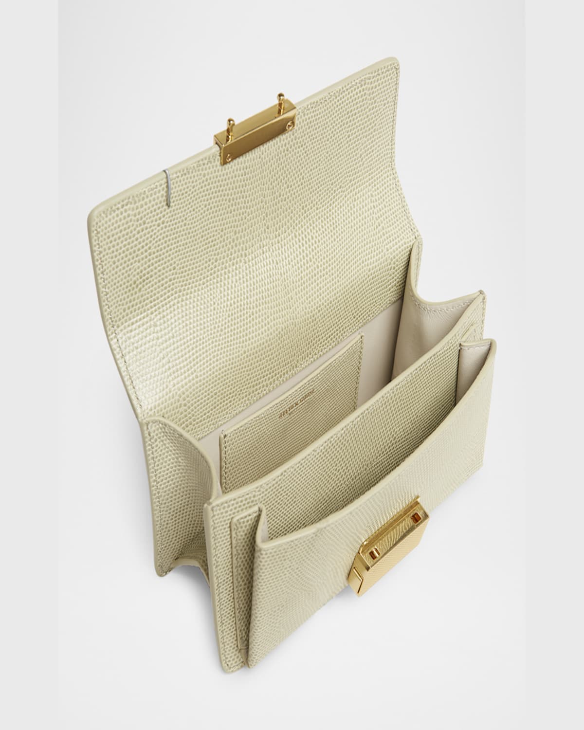 Golden Goose Venezia Small Lizard-embossed Leather Crossbody Bag In Mineral Grey