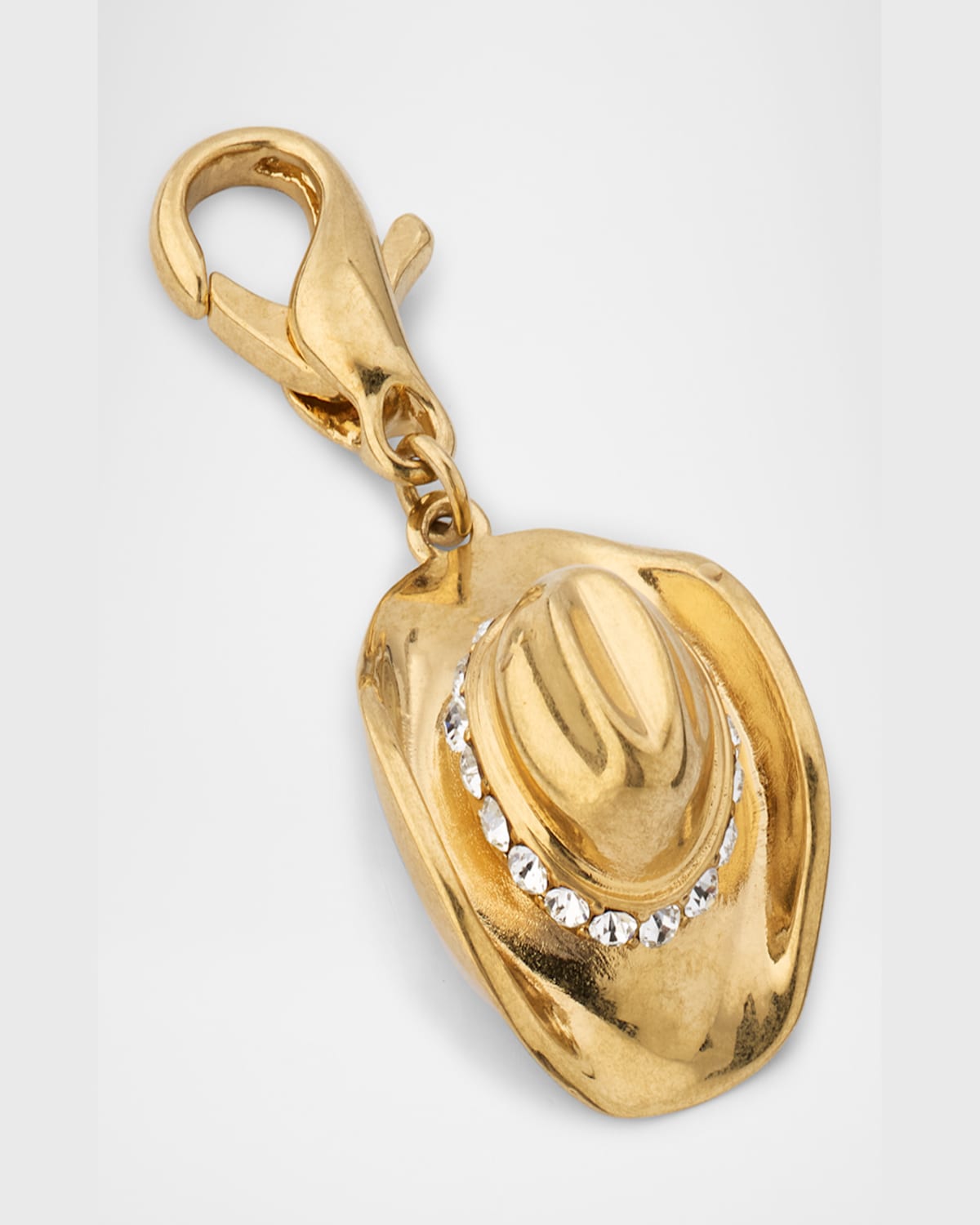 Golden Goose Cowboy Hat Bag Charm In Gold/crystal