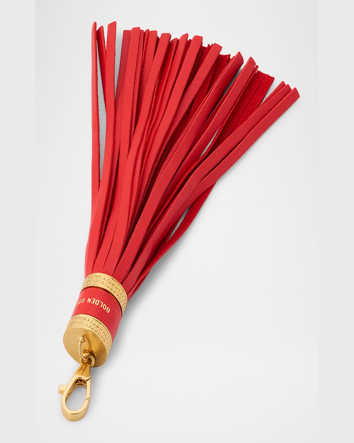 Golden Goose Tassel Leather Bag Charm In Red/gold