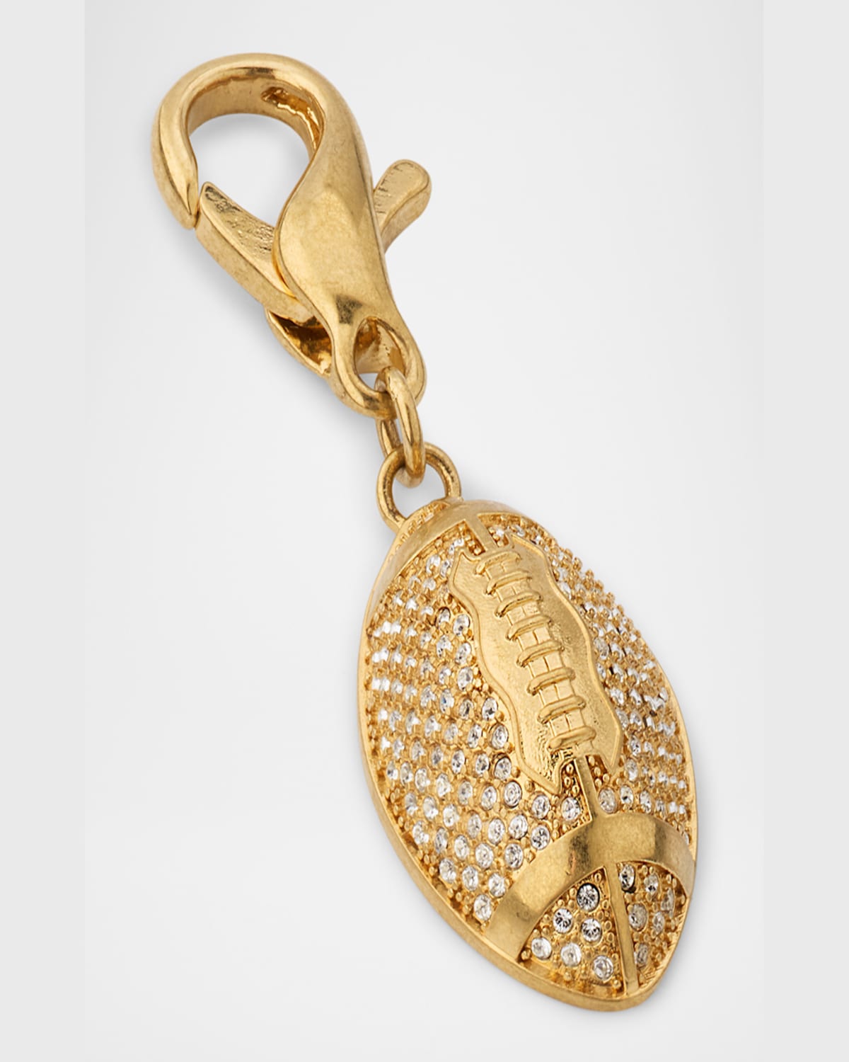 Golden Goose Football Bag Charm In Gold/crystal