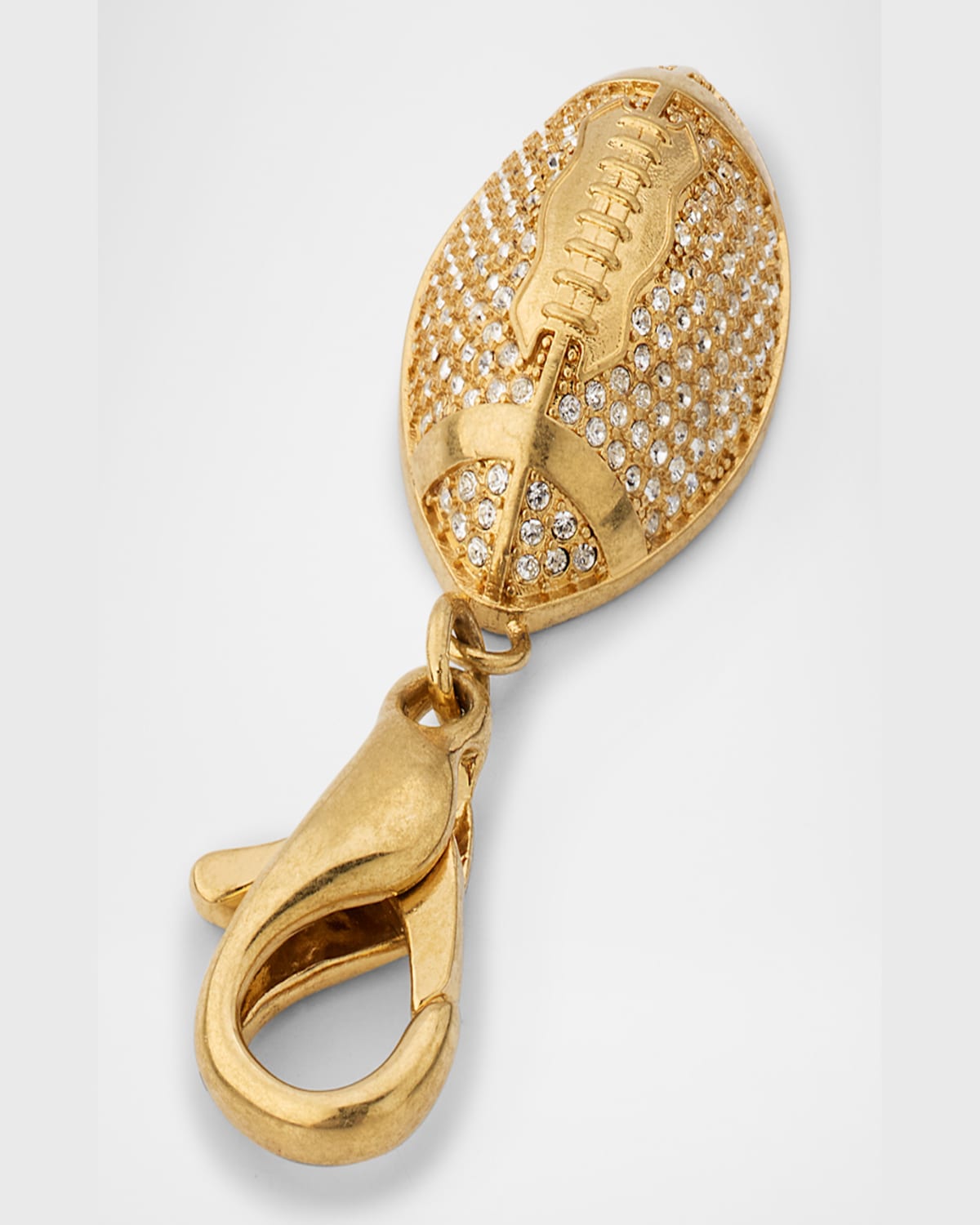 Golden Goose Football Bag Charm In Gold/crystal