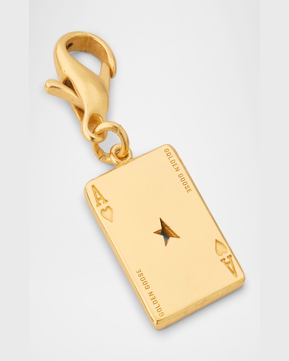 Golden Goose Playing Card Bag Charm In Gold