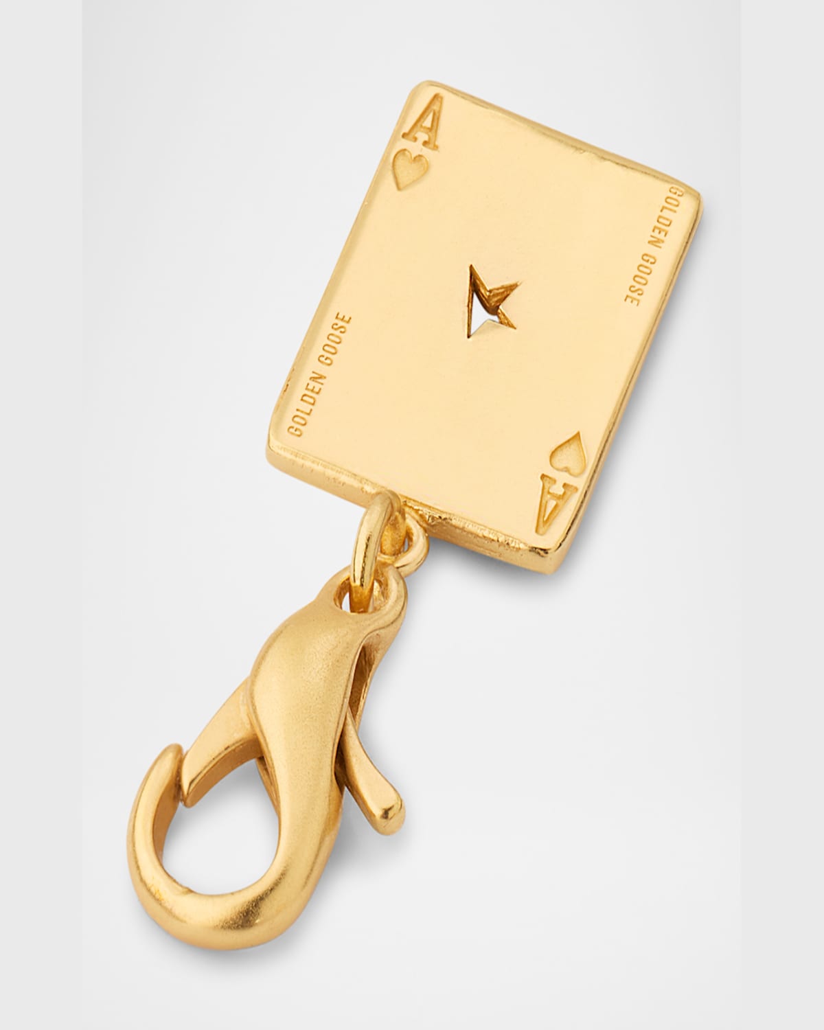 Golden Goose Playing Card Bag Charm In Gold