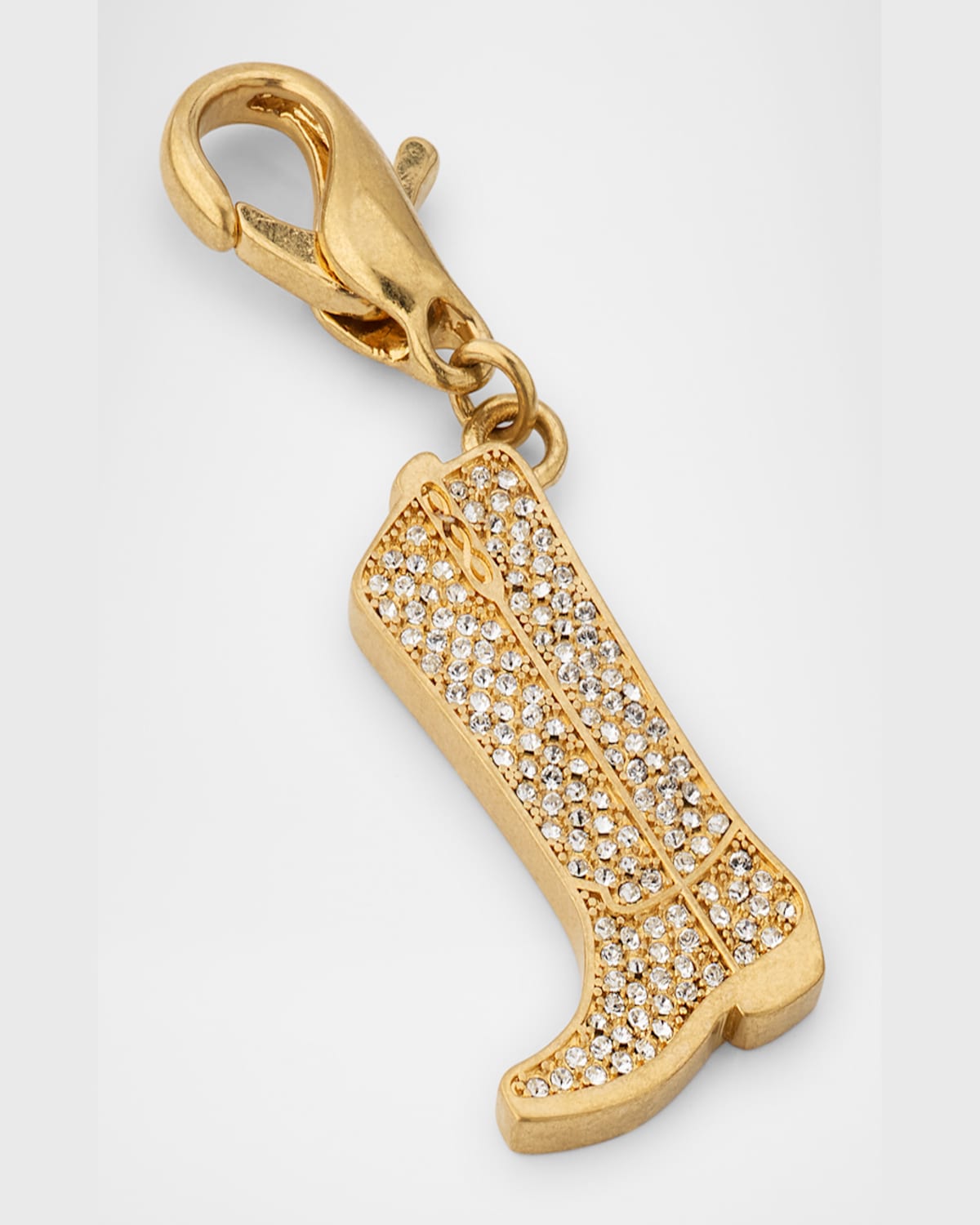 Shop Golden Goose Cowboy Boot Bag Charm In Gold/crystal