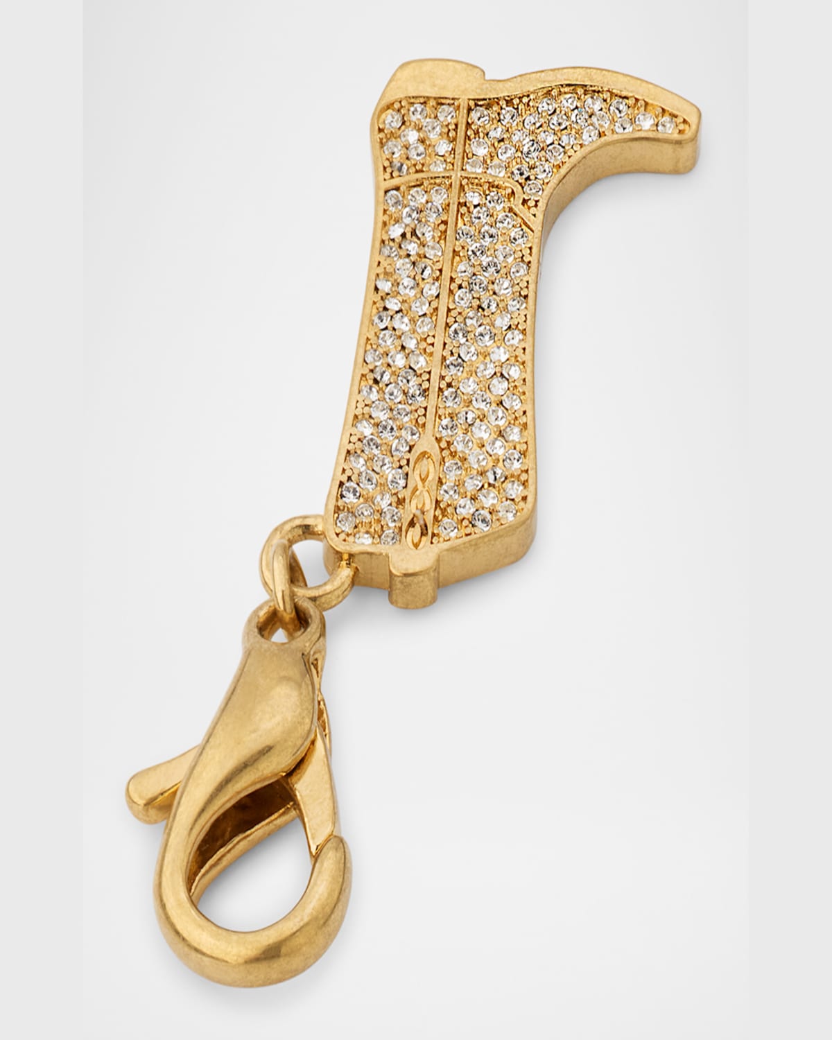 Shop Golden Goose Cowboy Boot Bag Charm In Gold/crystal