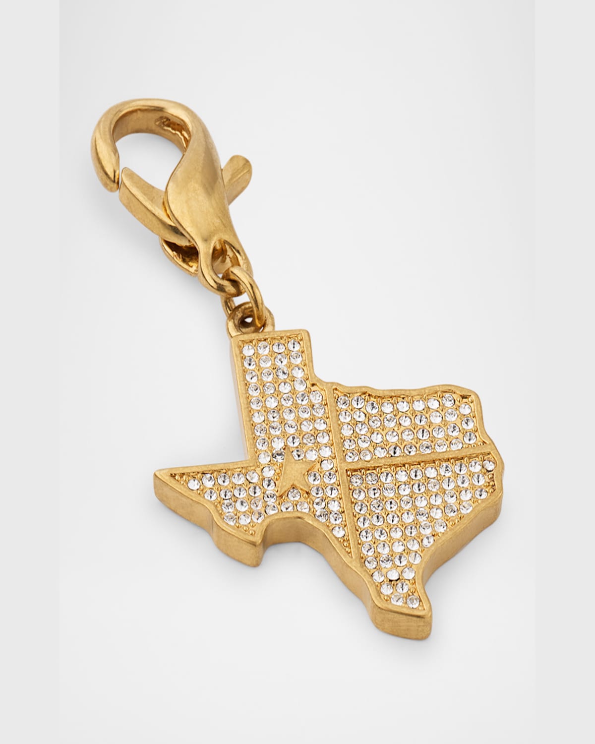 Golden Goose Texas State Charm In Gold/crystal
