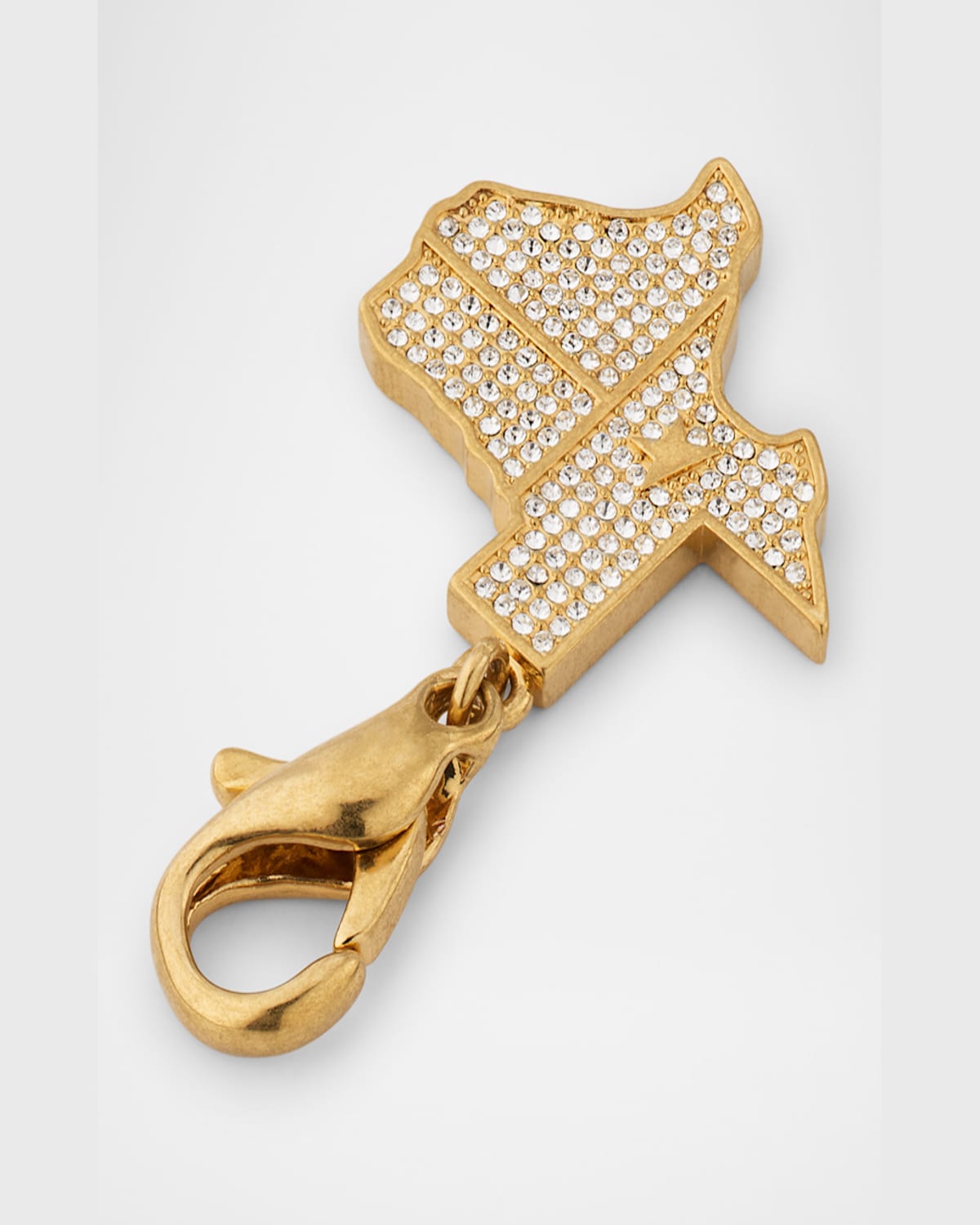 Golden Goose Texas State Charm In Gold/crystal