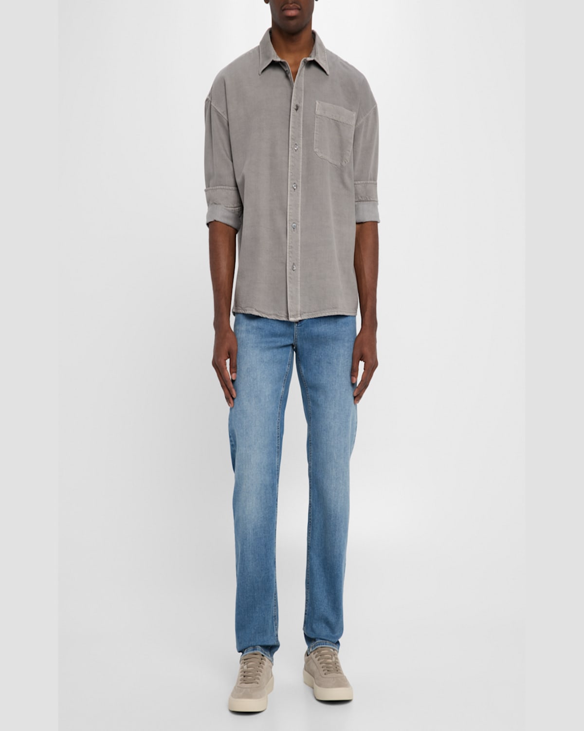 Frame Jet Set Modern Straight Jeans In La Mirada In Blue