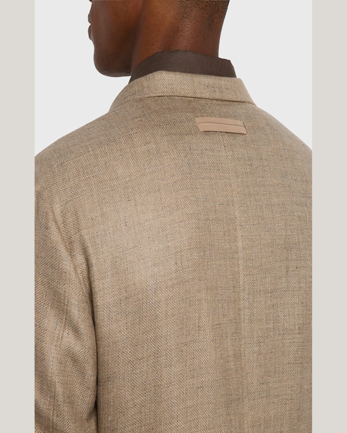 Zegna Linen-blend Shirt Jacket In Md Bge Sld