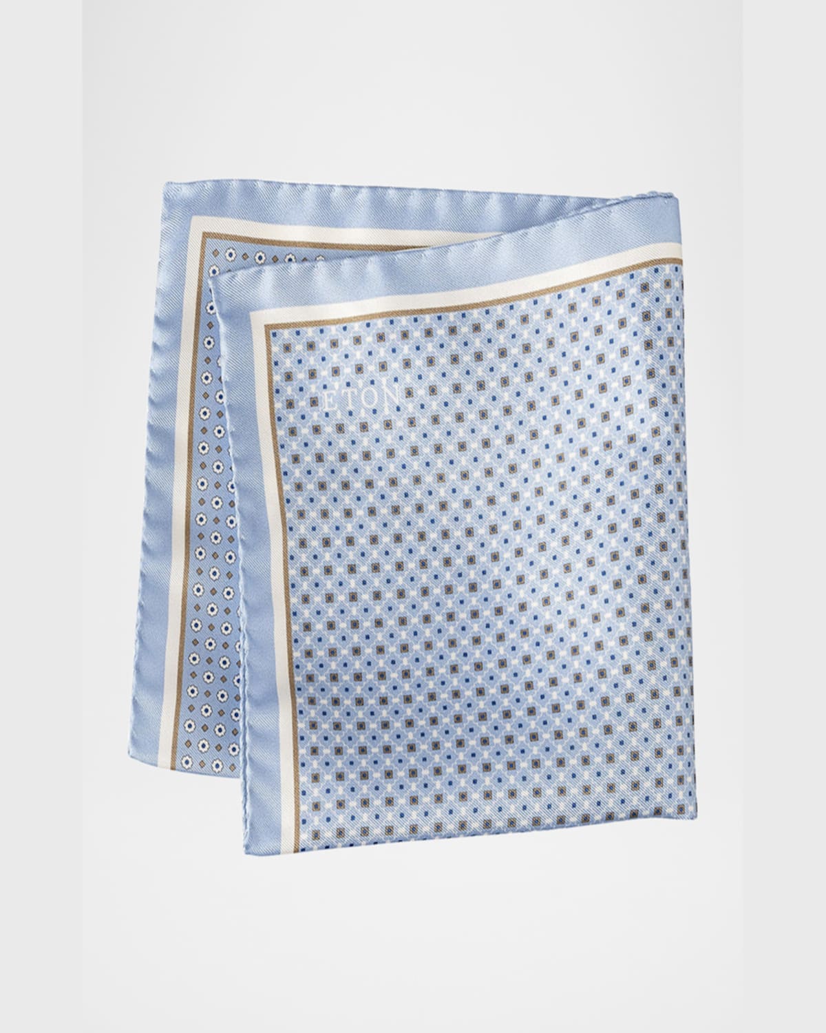 Shop Eton Men's Four-sided Silk Pocket Square In Lt Blue