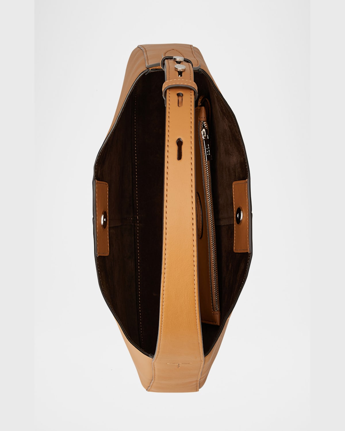 Shop Tod's Di Small Leather Hobo Bag In Cuoio