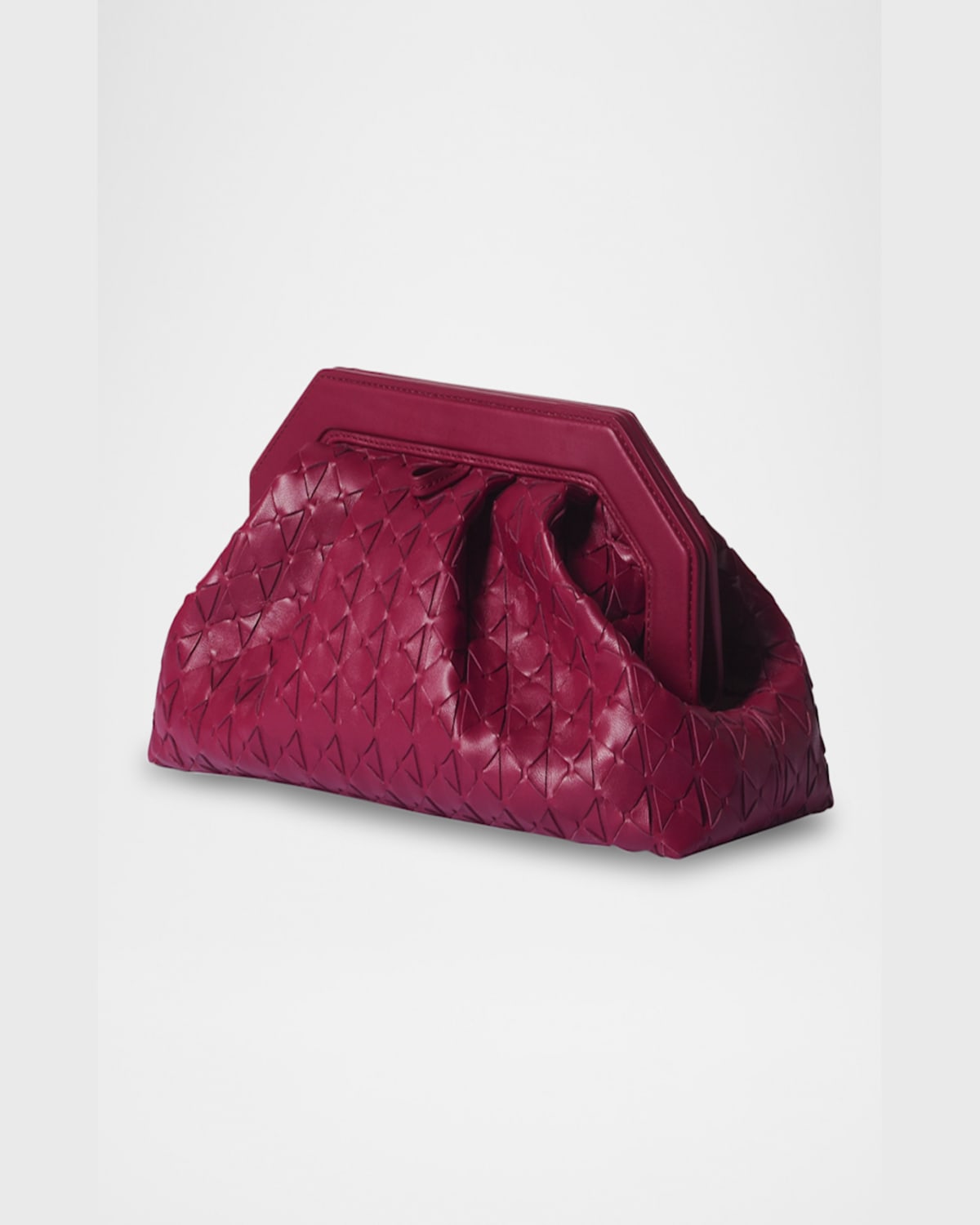 Serapian Secret Mosaic Leather Clutch Bag In Lipstick