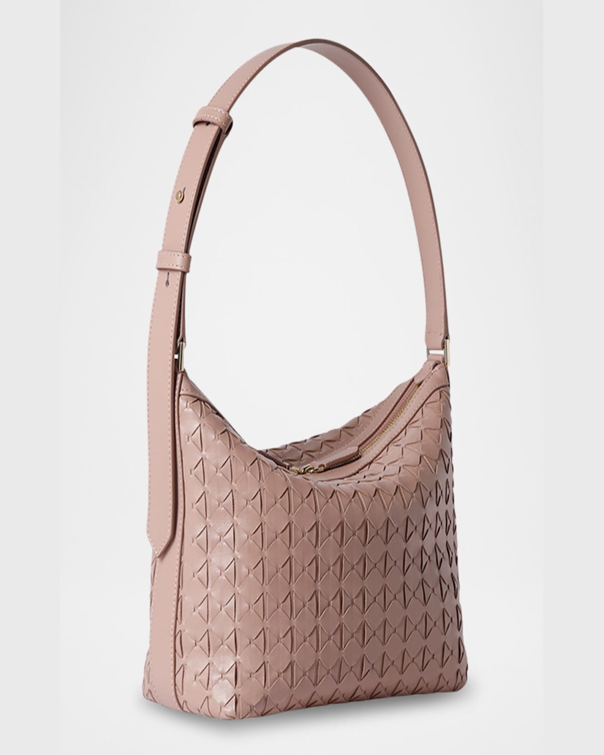 Serapian Ani Small Mosaic Leather Shoulder Bag In Blush