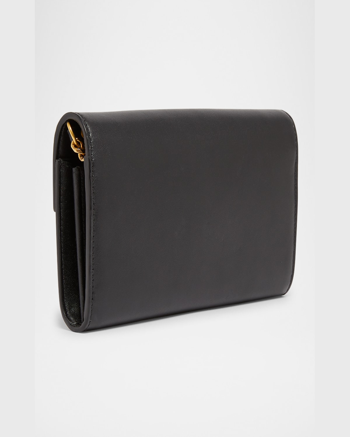Balmain B Buzz Wallet On Chain In Calfskin Leather In 0pa Noir