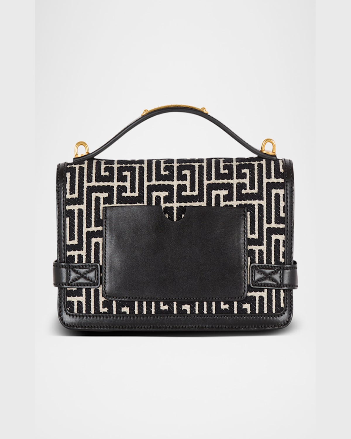 Balmain B Buzz 23 Embossed Labryinth Monogram Leather Clutch In Gfe Ivoire  Noir