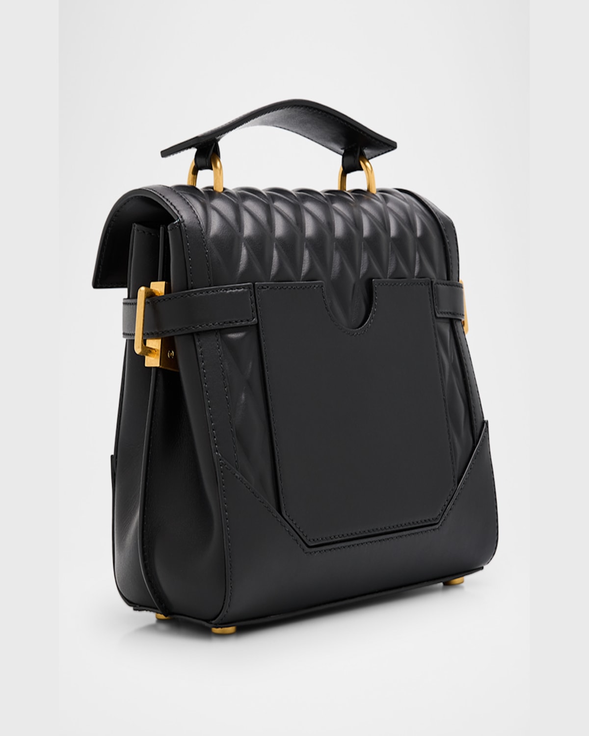 Balmain B Buzz 23 Crossbody Bag In Grid Padded Calfskin In 0pa Noir