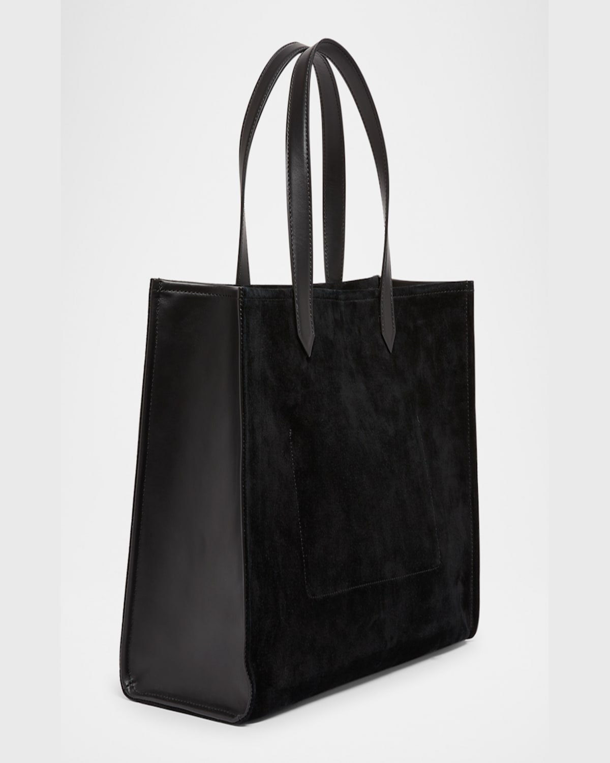 Balmain B Army Medium Shopper Tote Bag In Suede In 0pa Noir