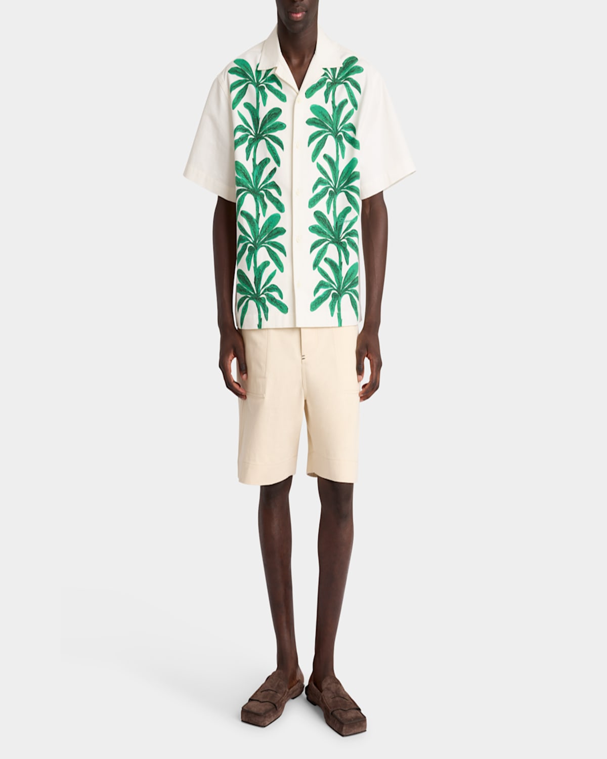 Jacquemus La Chemise Shirt In Print Painted Palmtrees