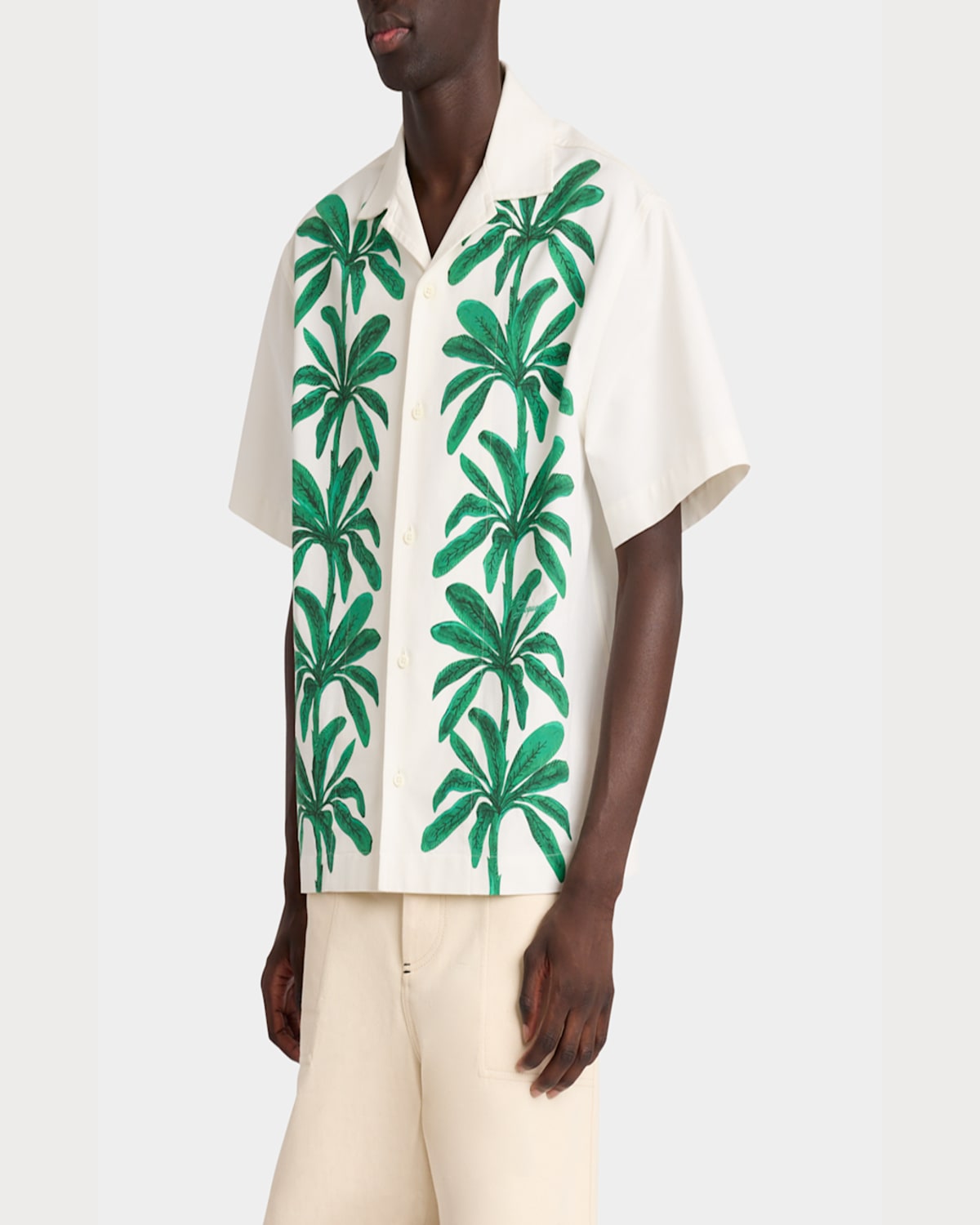 Jacquemus La Chemise Shirt In Print Painted Palmtrees