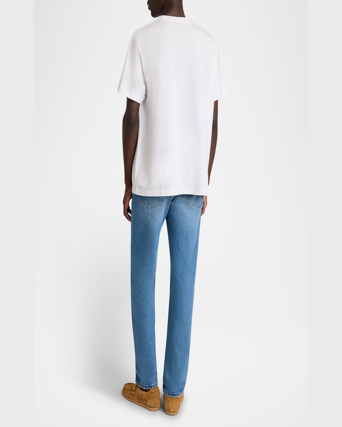 Jacquemus Classic Crew Neck T-shirt With Transparent Chest Pocket In Ice Print White