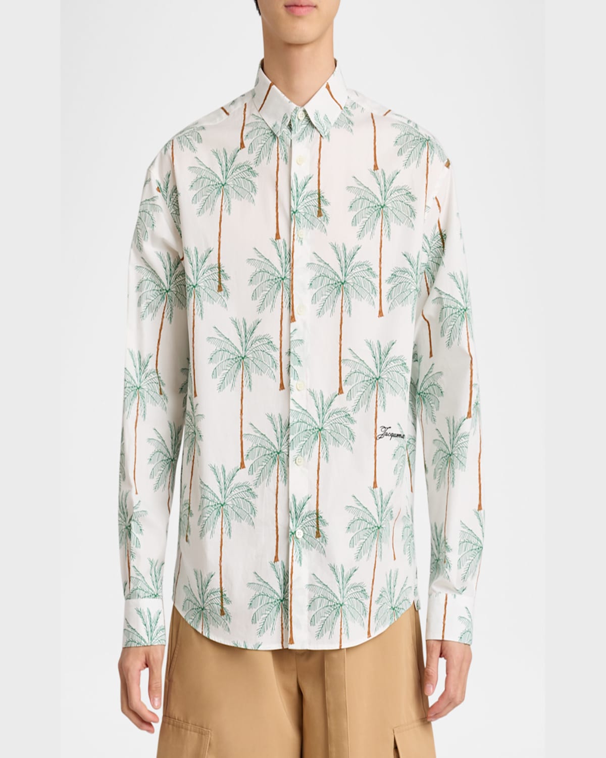 Jacquemus La Chemise Simon Shirt In Print Palmtrees