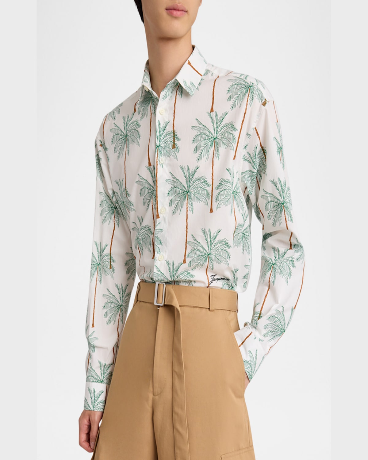 Jacquemus La Chemise Simon Shirt In Print Palmtrees