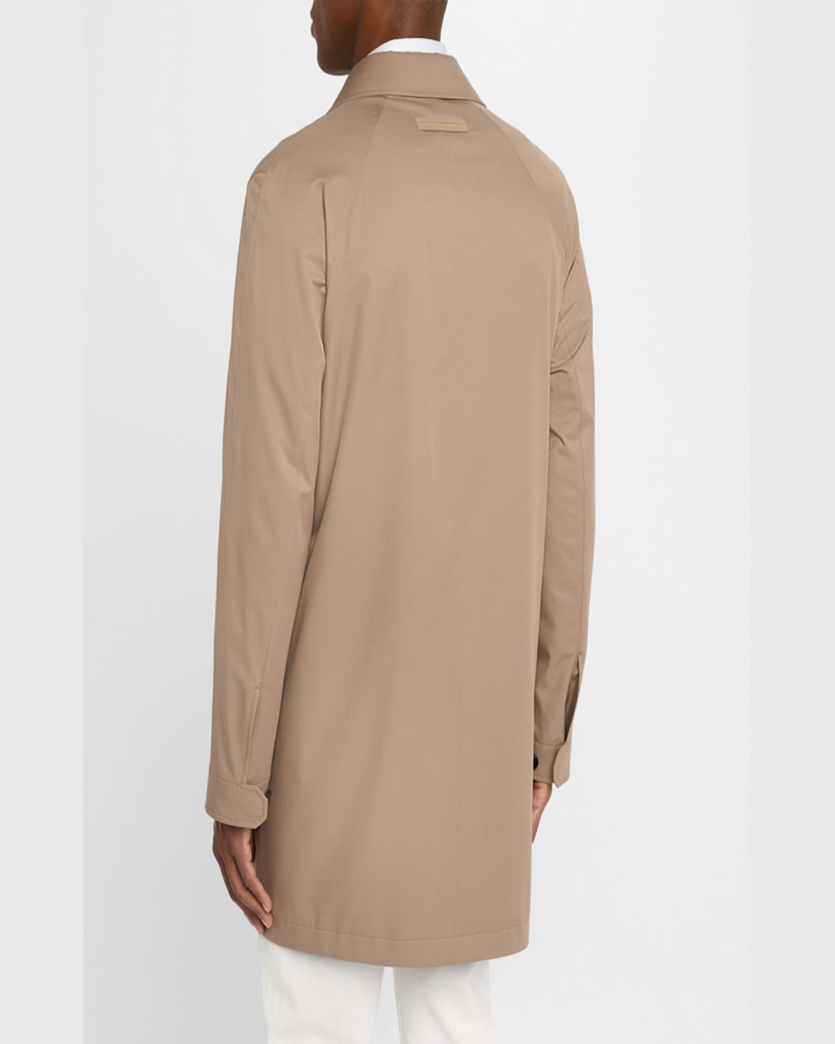 ZEGNA MEN'S MICROFIBER RAINCOAT 