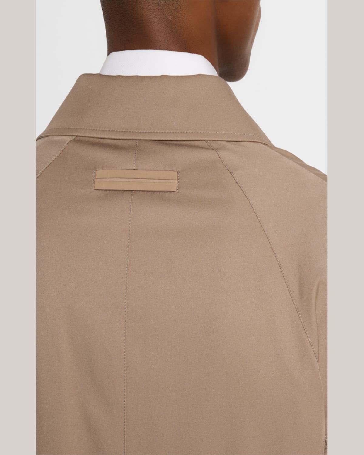 ZEGNA MEN'S MICROFIBER RAINCOAT 