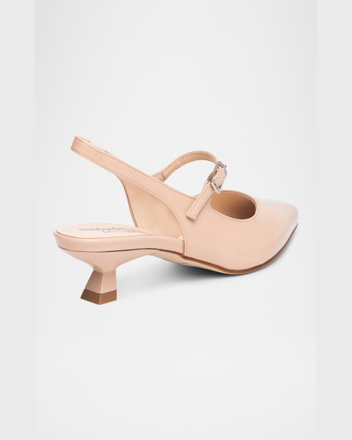 Nerogiardini Patent Mary Jane Slingback Pumps In Natural