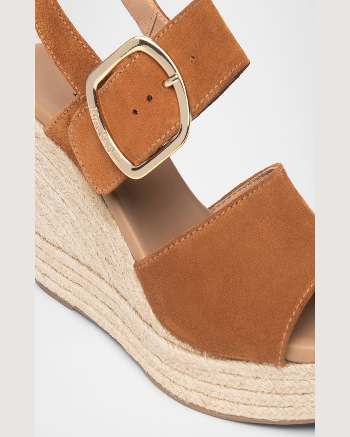 Nerogiardini Suede Buckled Strap Espadrille Wedge Sandals In Taupe