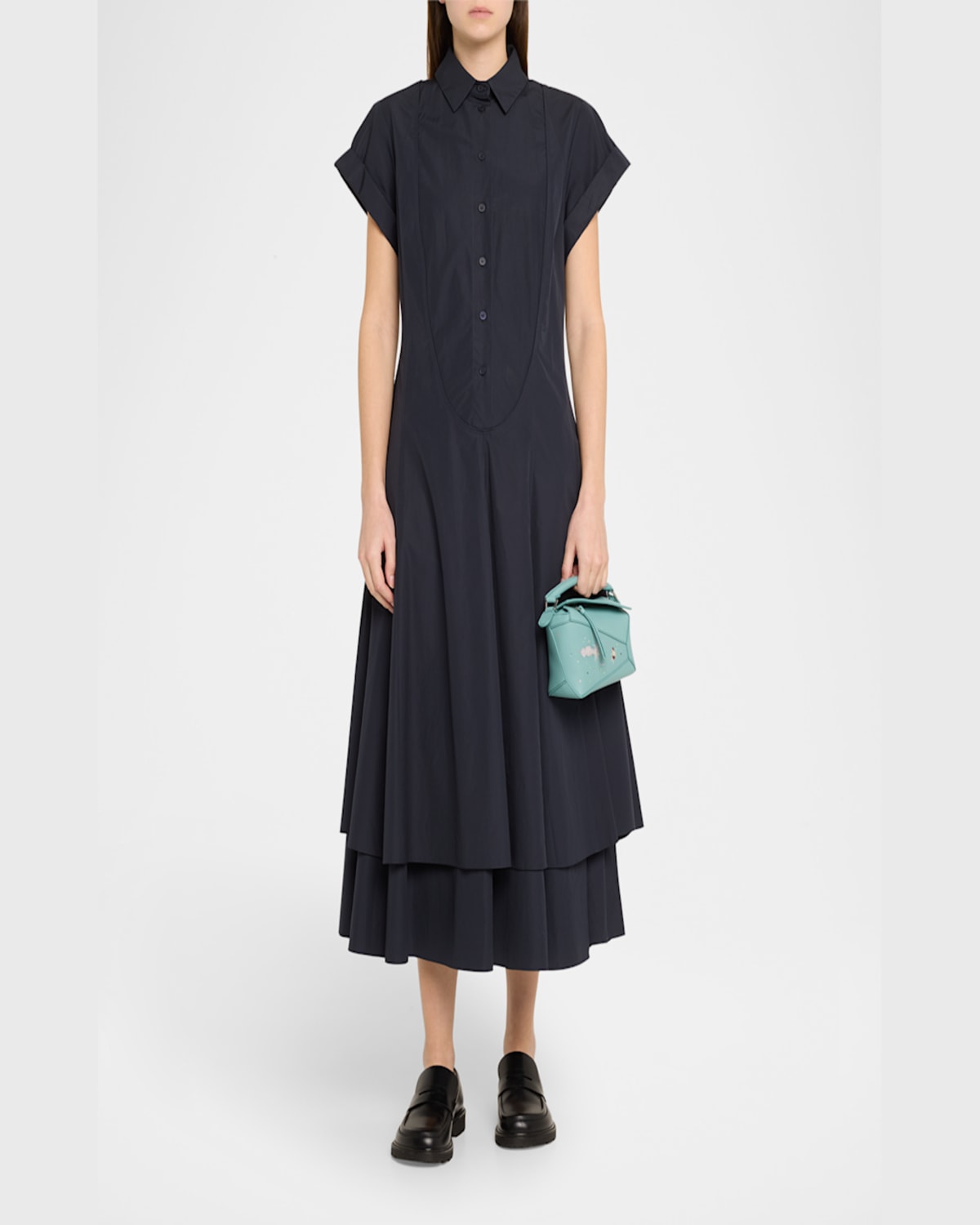 Loewe X Sunna Fujita Puzzle Edge Mini Squid-print Shoulder Bag In Leather In Water