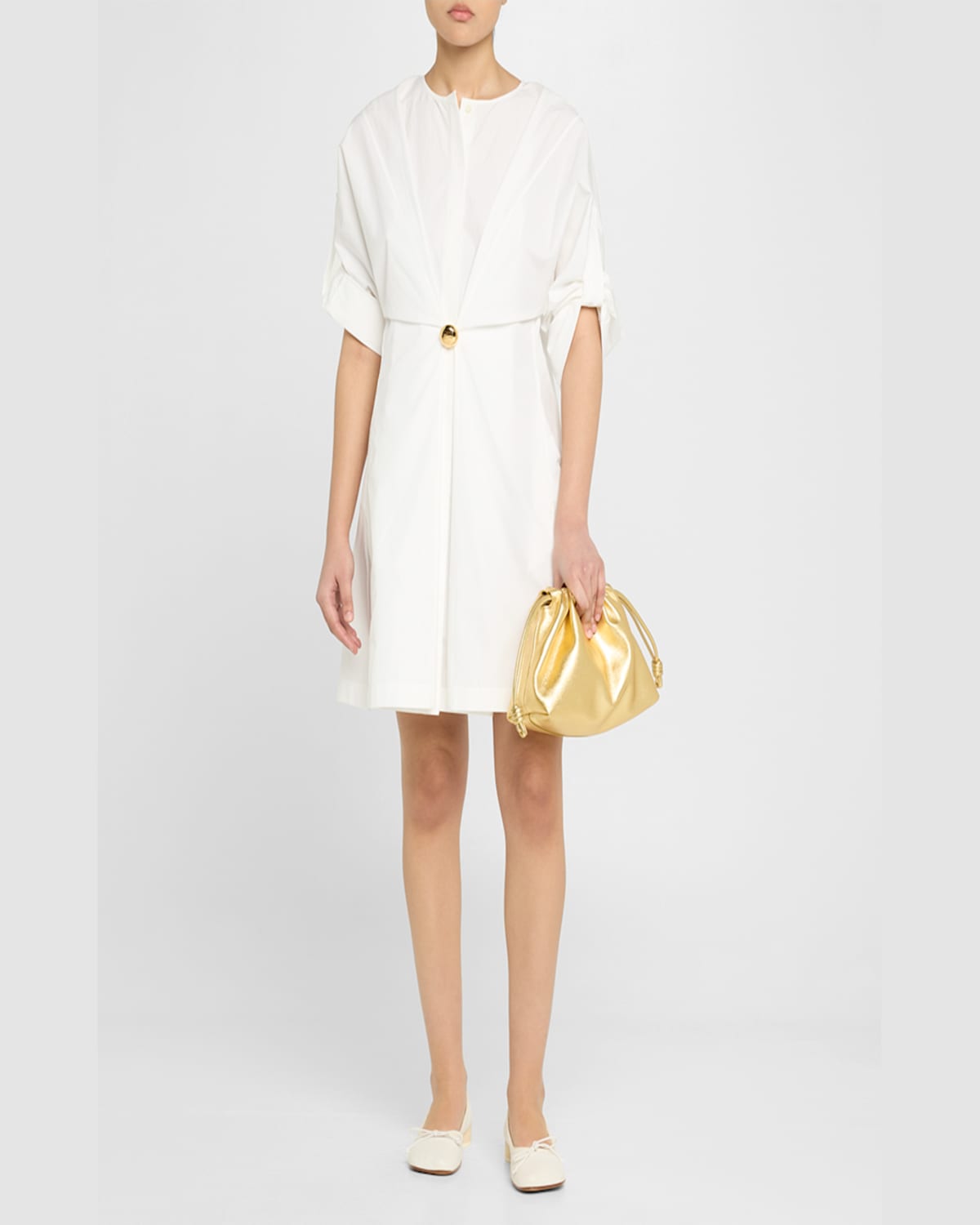 Loewe Mini Puzzle Leather Shoulder Bag In Gold