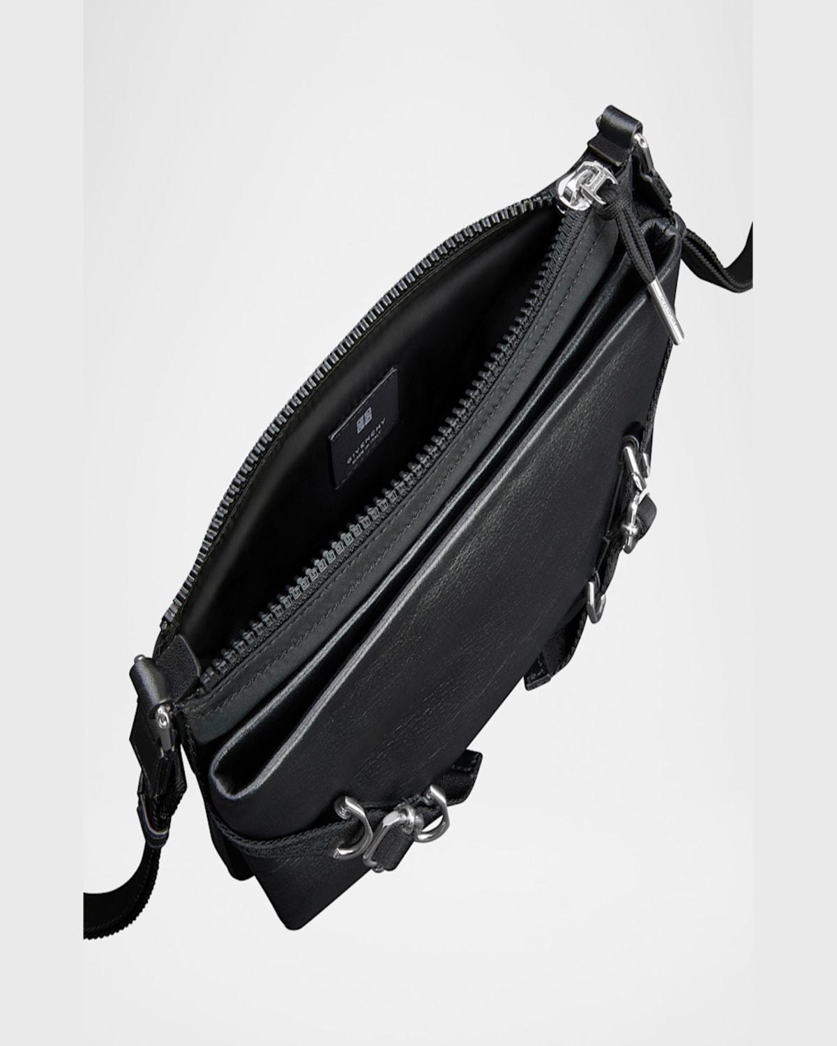 Givenchy Men's Voyou Skinny Leather And Nylon Crossbody Bag In Black