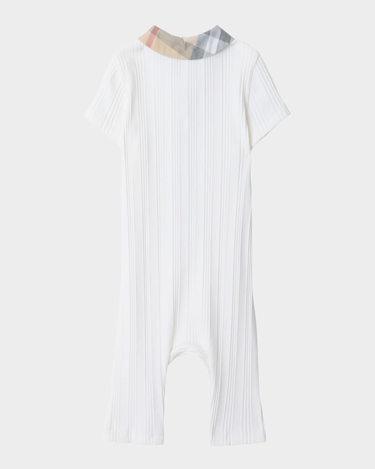 Burberry Boy's Jaxon Check Playsuit In White