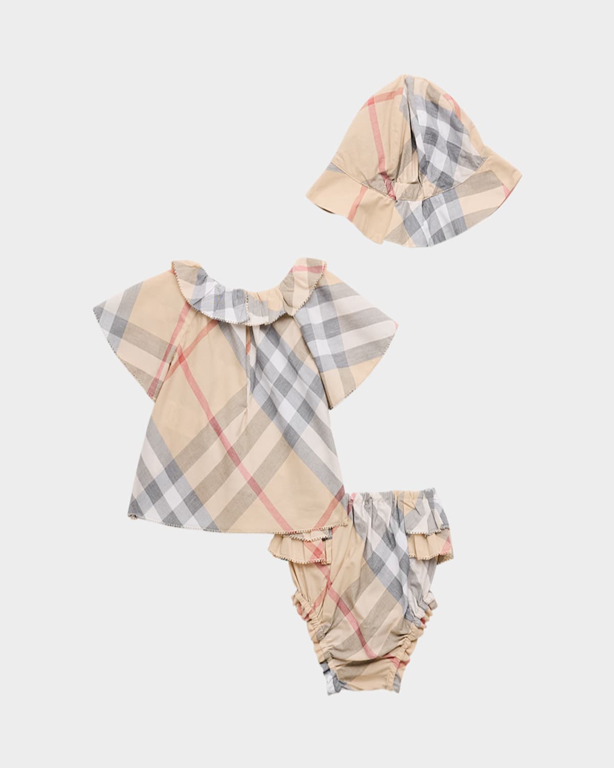 Burberry Girl's Emmie 3-piece Gift Set In Pale Stone Ip Check